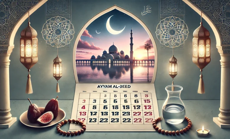 جدول صيام الأيام البيض لشهر شوال ,ذو القعدة, ذو الحجة 1446 / 2025