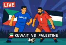 بث مباشر مباراة الكويت ضد فلسطين.