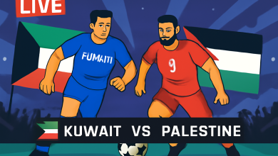 بث مباشر مباراة الكويت ضد فلسطين.