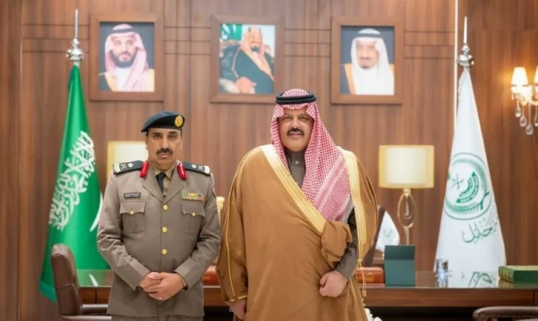 أمير حائل يستقبل اللواء بندر بن معيض الرشيدي بمناسبة صدور الأمر الملكي بترقيته